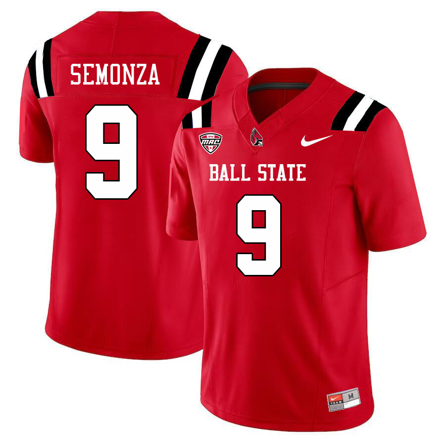 Ball State Cardinals #9 Kadin Semonza College Football Jerseys Stitched Sale-Cardinal